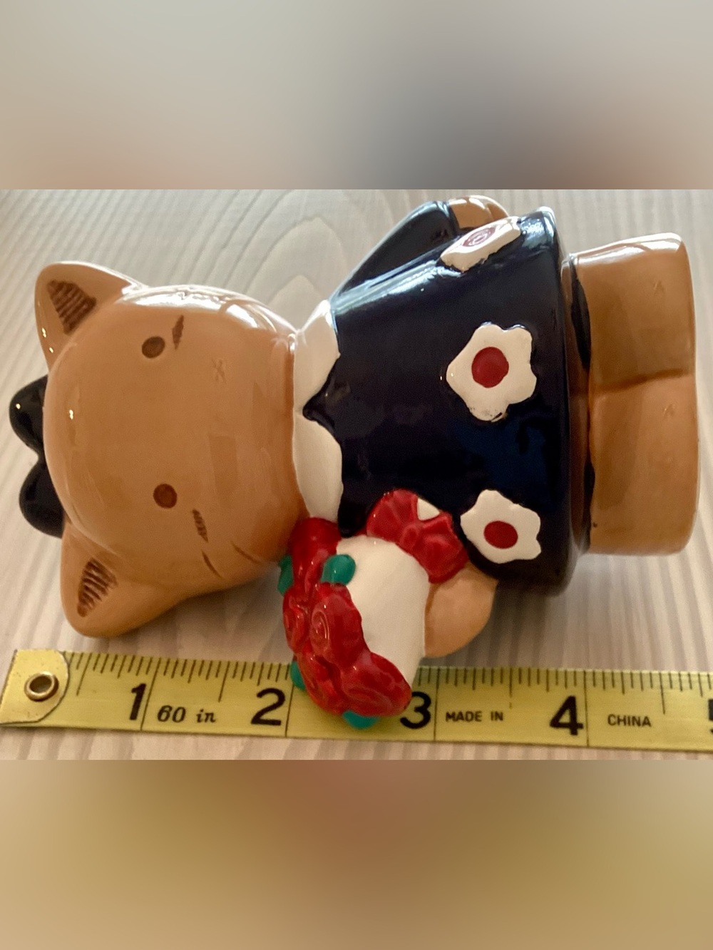 Vintage 1996 Sanrio Winkipinki Pinkiwinki Ceramic Cat Coin Piggy Bank Rare - Picture 7 of 7
